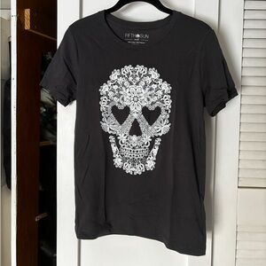 Fifth Sun lace sugar skull graphic tee
